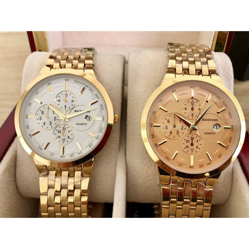 [SIÊU GIẢM GIÁ] Đồng Hồ Nam Baishuns B1 Khung Thép Mạ Vàng Không Gỉ, Chống Nước Chống Xước Hiệu Quả | BigBuy360 - bigbuy360.vn