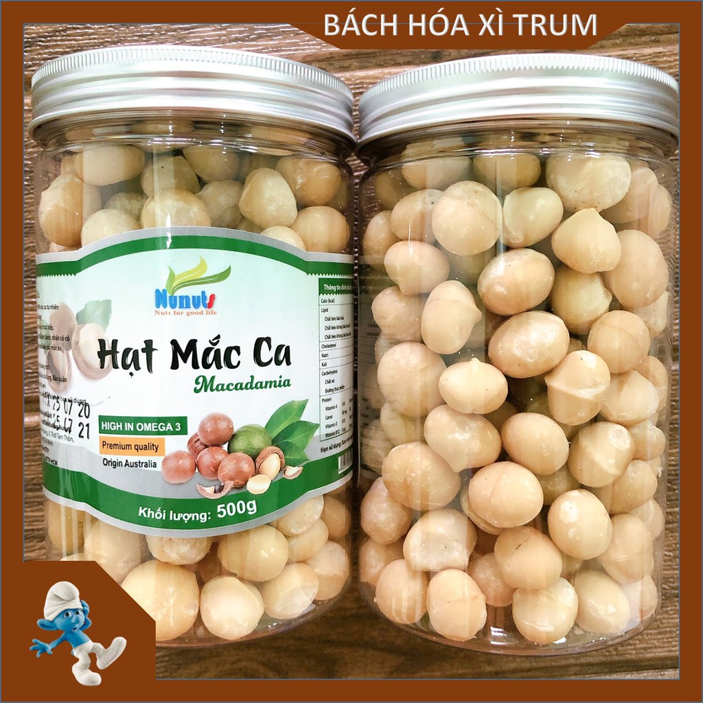 Hạt dinh dưỡng Macca úc đã tách vỏ, đã sấy, ăn liền, không tẩm ướp, không chất bảo quản - Hộp 500g