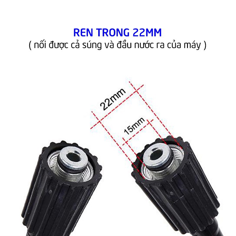 Ống dây cao áp thoát nước rửa xe vệ sinh cho máy bơm xịt lực ,2 đầu bằng nhau,+ tặng khớp nối-C0004-10