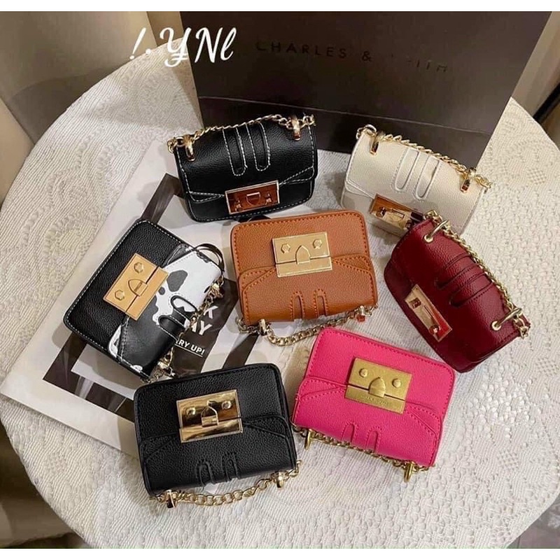 Túi xách mini khóa vuông túi đeo chéo nữ Quỳnh Búp Bê QBBMINI - Ảnh Thật