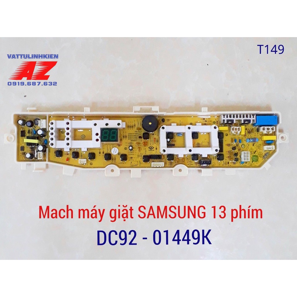 Board mạch máy giặt SAMSUNG cửa đứng 13 phím DC92-1449J
