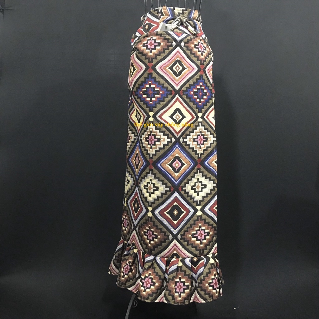 Váy chống nắng xẻ tà vải dệt nổi Họa tiết Độc Lạ (Hàng siêu cao cấp hiếm) có số lượng ít