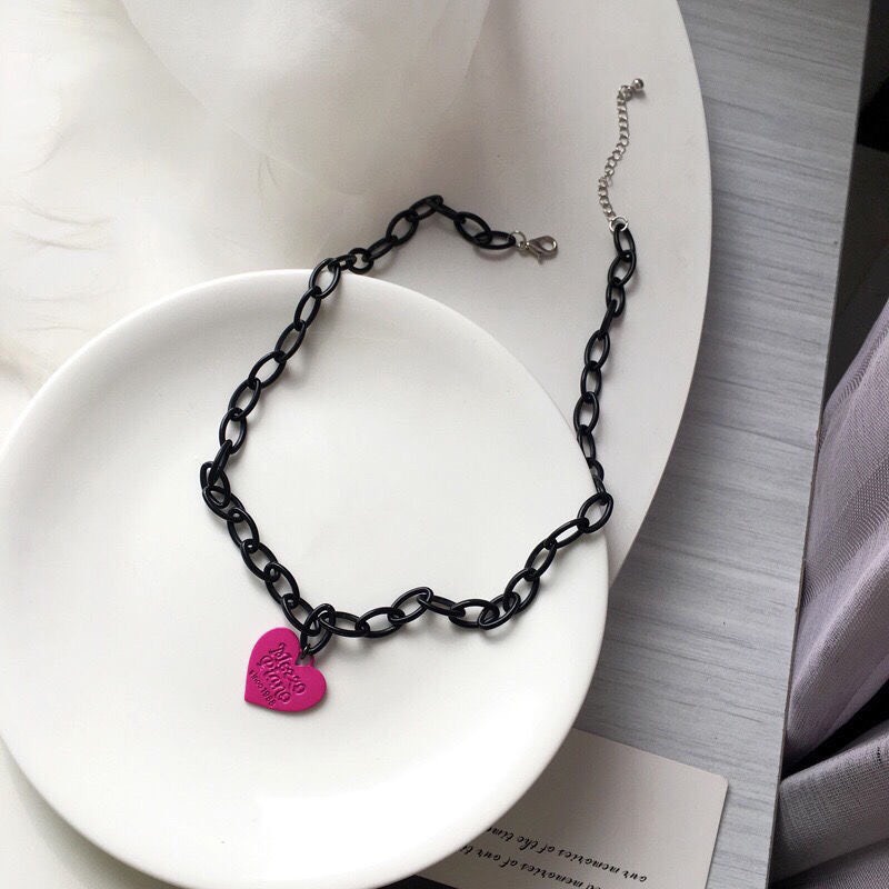 Dây chuyền nữ V35 mặt hình trái tim hot trend kiểu dáng hip hop cá tính thời trang