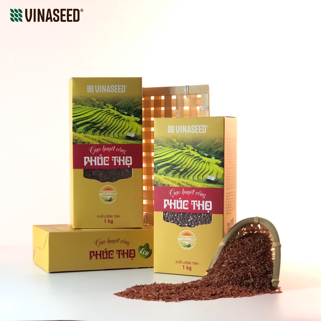 COMBO TẾT - 01 Gạo ST25 Vinaseed Dẻo Thơm 5kg & 01 Gạo Lứt Huyết Rồng Phúc Thọ 1KG