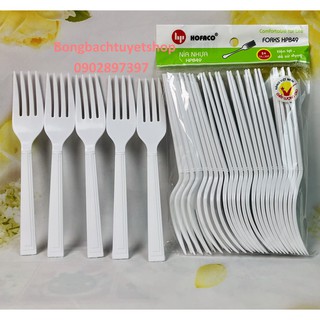 Nĩa nhựa ăn bánh kem 24 cái/ gói HPB49 - Nĩa ghim thức ăn bằng nhựa cao cấp HOFACO