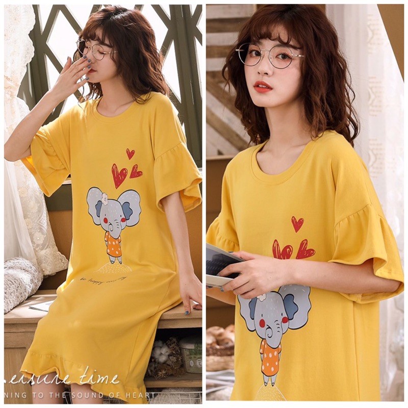 [VIDEO THẬT] Đầm Mặc Nhà Đáng Yêu Cho Nữ, Đầm Ngủ Vải Mềm Mát | BigBuy360 - bigbuy360.vn