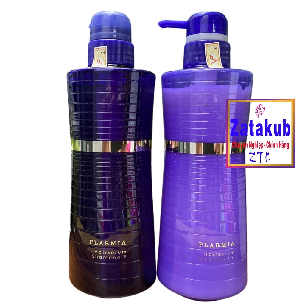 PLARMIA Cặp Dầu Gội Xả MILBON PLARMIA HAIRSERUM Dành Cho Ngọn Tóc Phồng Khó Vào Nếp 500mlx 2