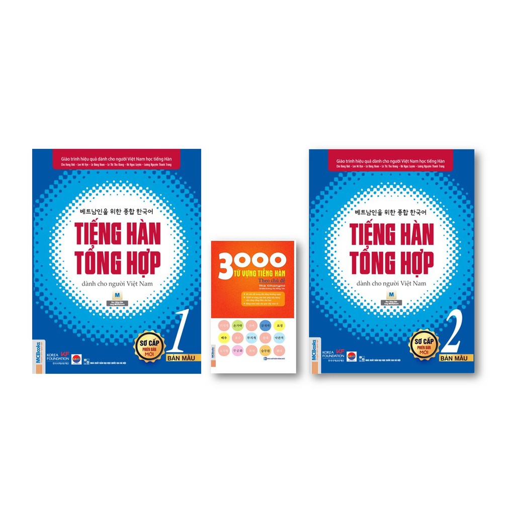 Sách - Combo Tiếng Hàn tổng hợp dành cho người Việt Nam Sơ cấp 1 + 2 (SGK) + 3000 Từ vựng tiếng Hàn theo chủ đề