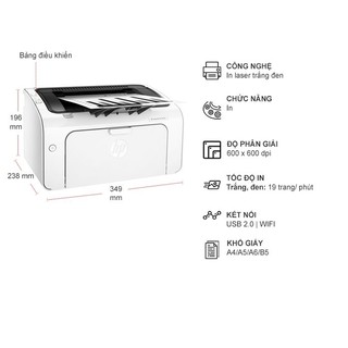Máy in laser trắng đen HP Pro M12W (T0L46A)