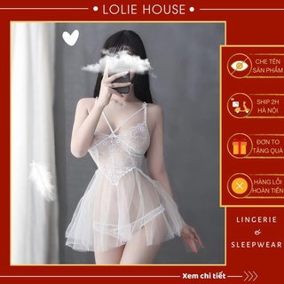 SALE Cosplay Công chúa sexy - Set váy ngủ hai dây voan sexy gợi cảm LOLIE HOUSE - VN14