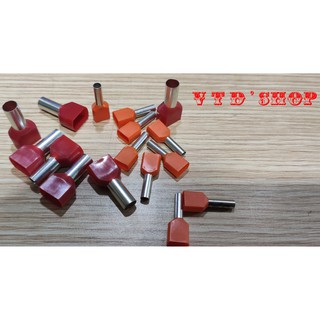 Đầu cos ( cosse , pin) kim tròn, loại bấm dây đôi, bấm 2 dây cỡ 0.75 ~ 16