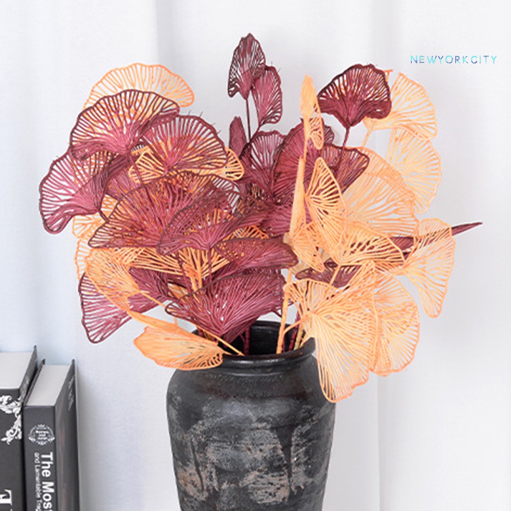 1 Nhánh Lá Nhân Tạo 3 Nhánh Dùng Trang Trí Nhà Cửa