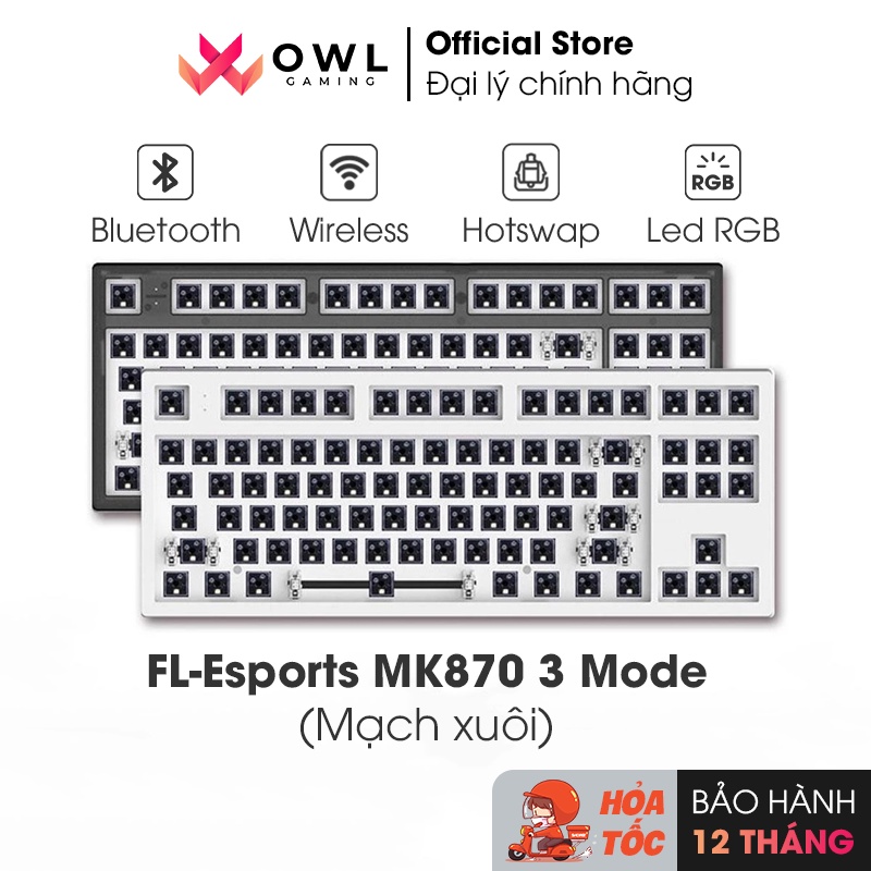 Kit bàn phím cơ FL-Esports MK870 3 Mode (Mạch xuôi) (Bluetooth / Wireless / Hotswap / Led RGB)