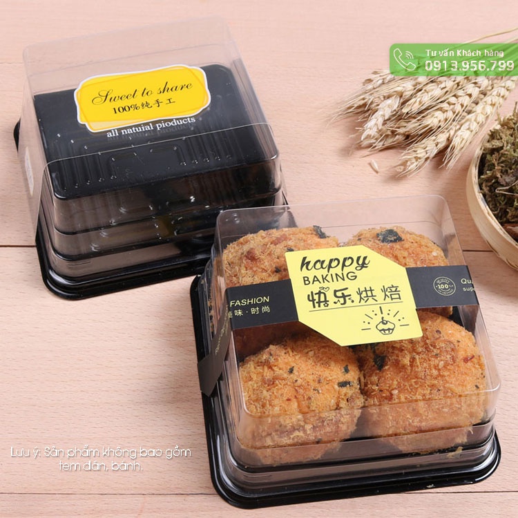 Hộp nhựa đế đen nắp trong 10cm