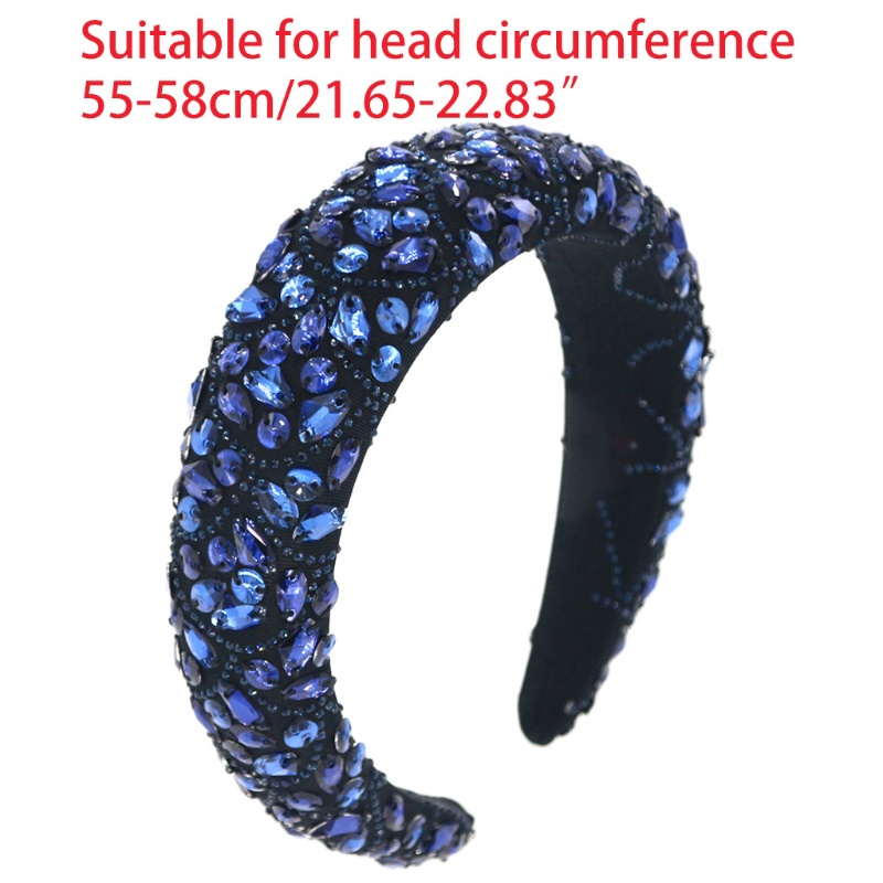 Flgo Băng Đô Đính Đá Thủy Tinh Nhiều Màu Có Đệm Xốp Phong Cách Baroque Sang Trọng