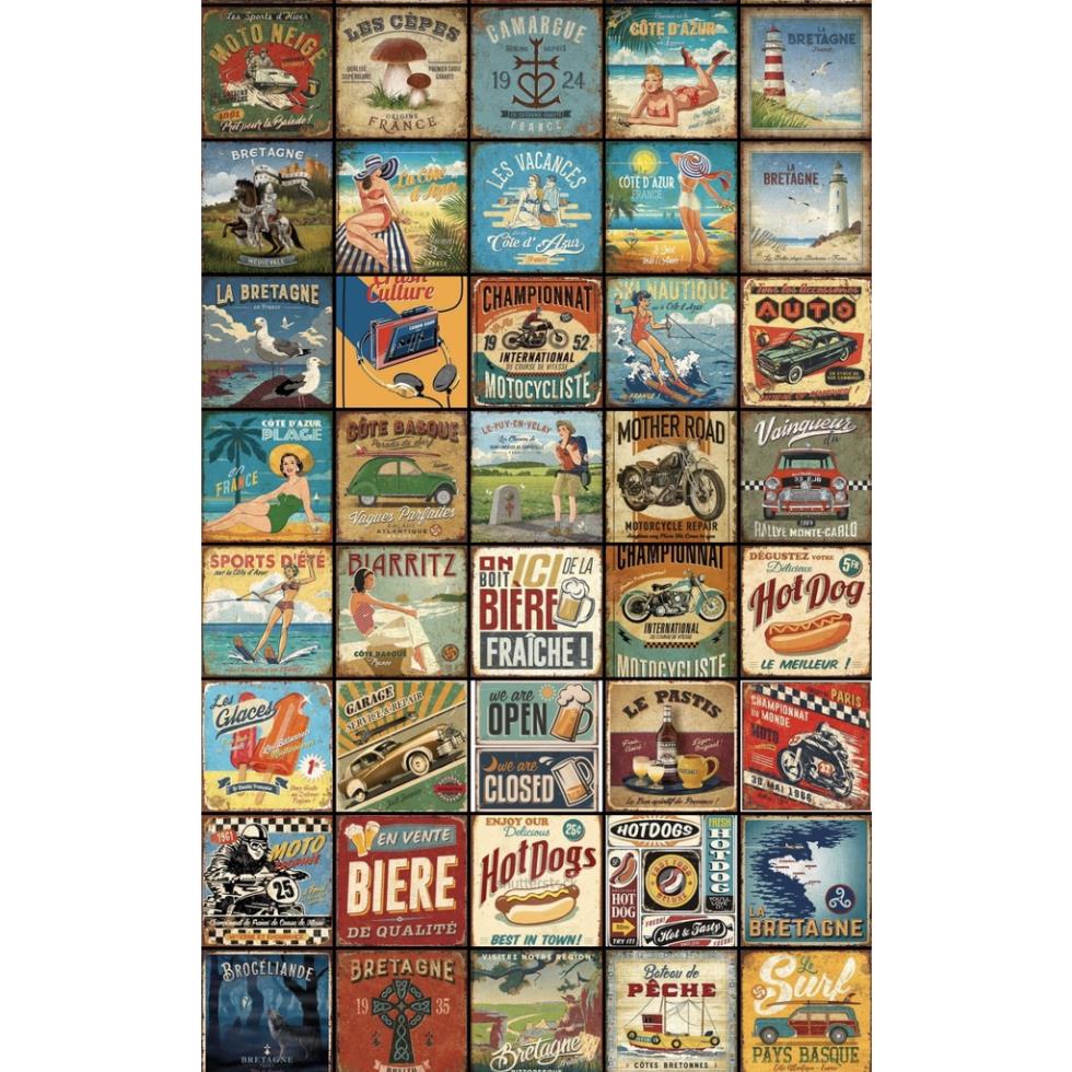 DECAL POSTER KHỔ VUÔNG DÁN TƯỜNG TRANG TRÍ CỬA HÀNG/CAFE CỔ ĐIỂN VINTAGE