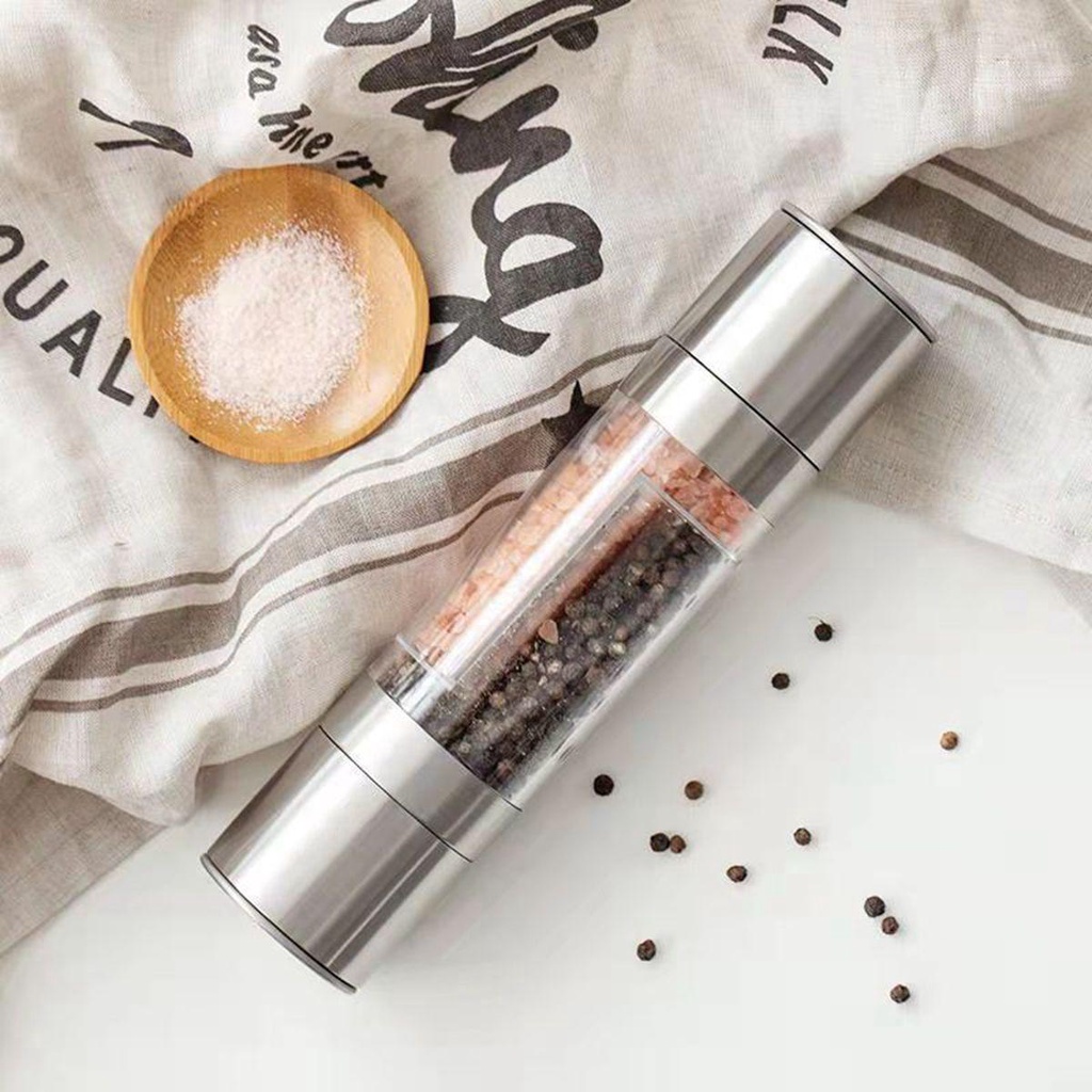 Dụng Cụ Xay Tiêu / Muối 2 Trong 1 Bằng Thép Không Gỉ Tùy Chỉnh Tiện Dụng Cho Nhà Bếp