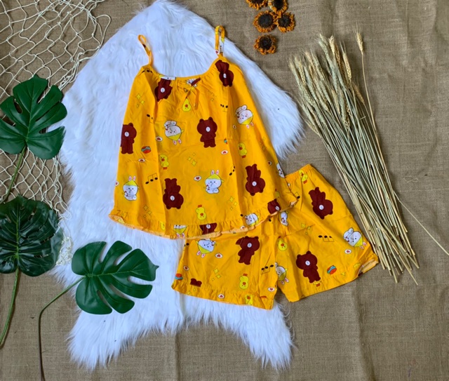[SIZE 2] Bộ đồ tole/Đồ lanh dây quần đùi siêu đẹp