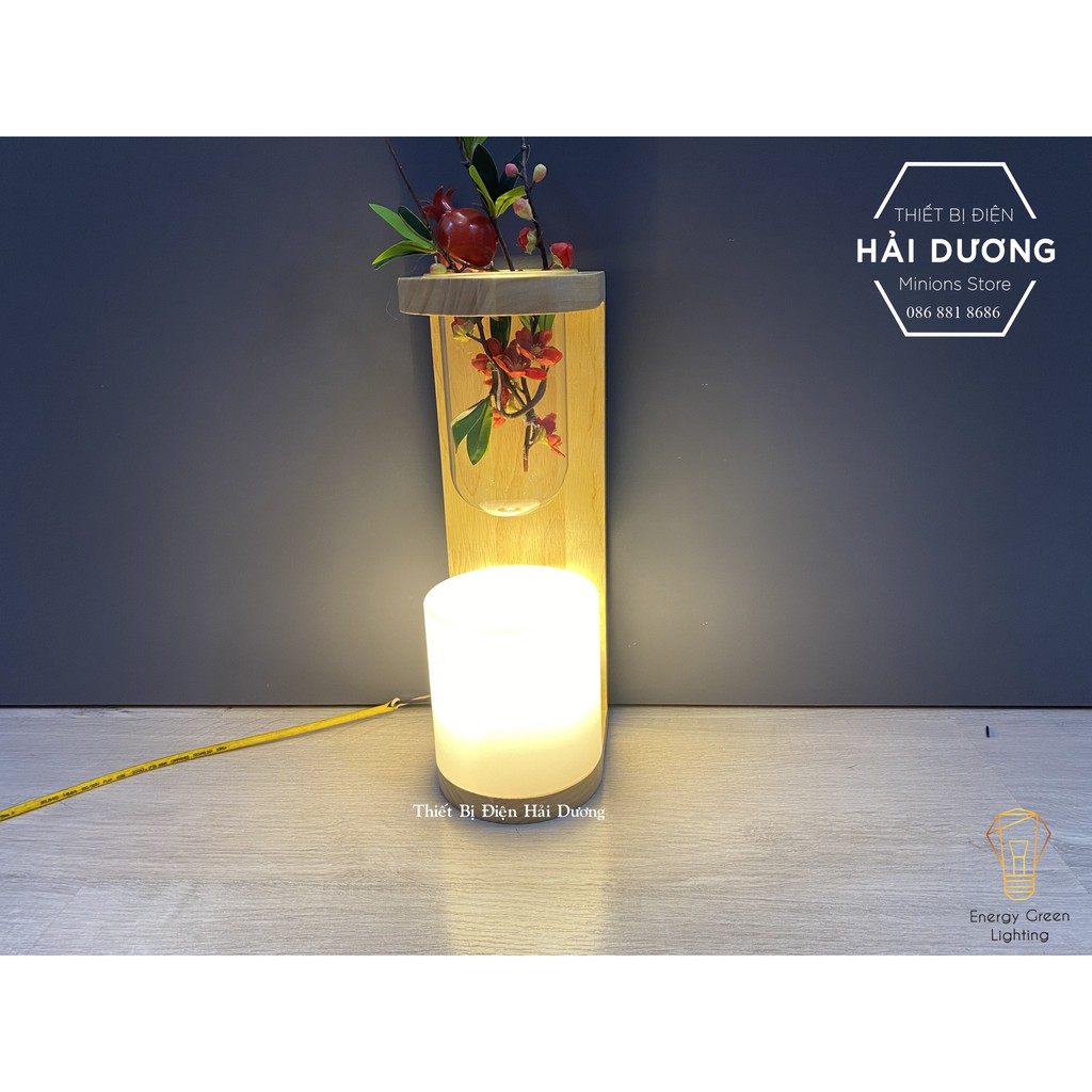 Đèn Tường Kệ Gỗ Chao Thủy Tinh Hiện Đại DT-35125 - Trang Trí Căn Phòng - Energy Green Lighting - Đã Bao Gồm Bóng LED 3W