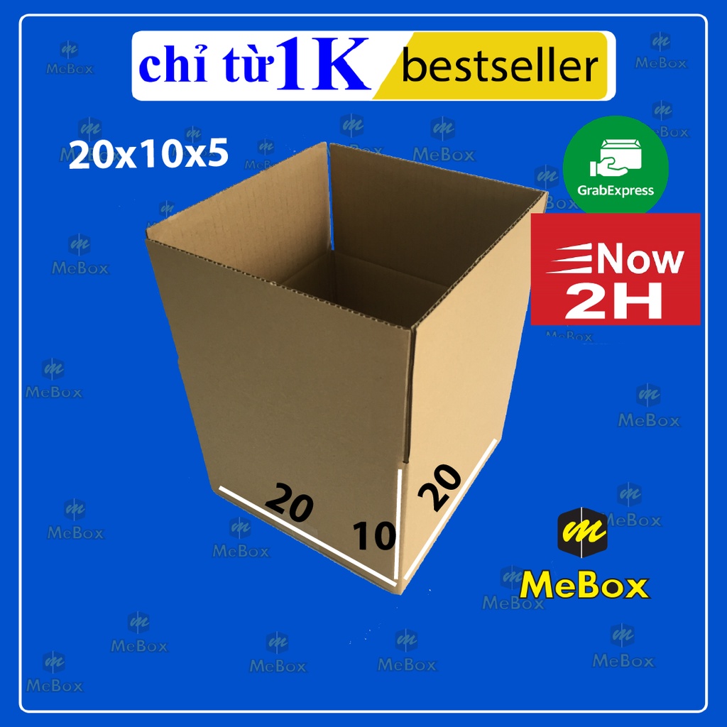 thùng hộp carton 20x20x10 trơn không in