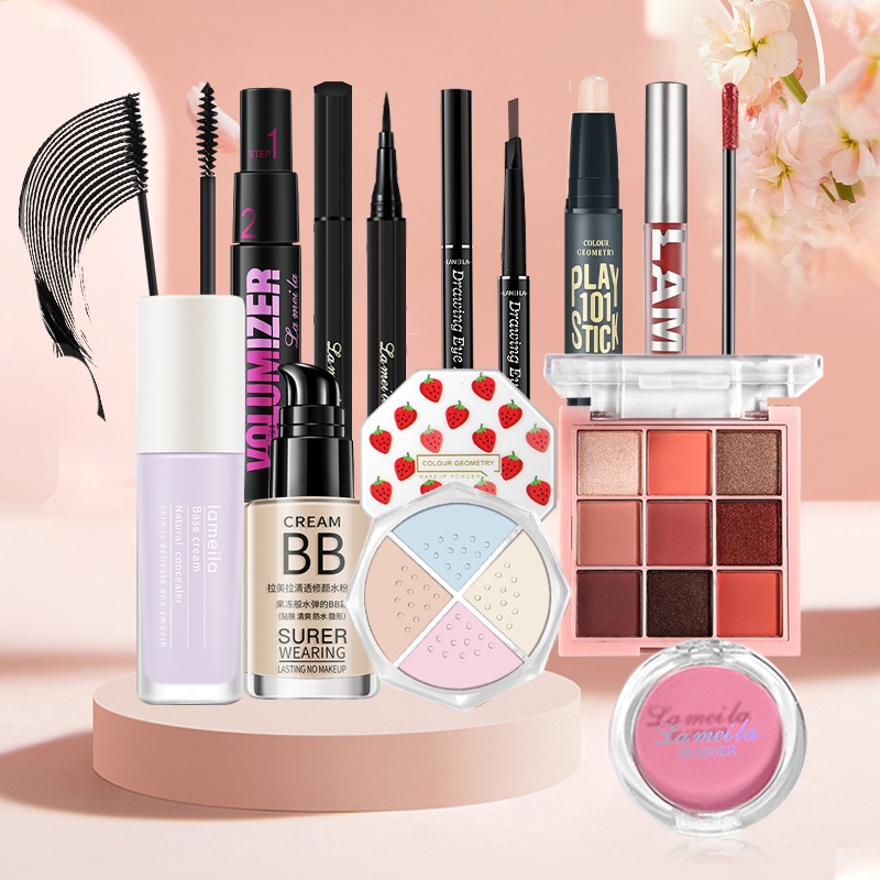 Bộ trang điểm cá nhân Lameila 10 món đầy đủ từ a đến z bộ makeup kết hợp Đầm nữ Giày nữ xinh set trang điể-URBLML-T10