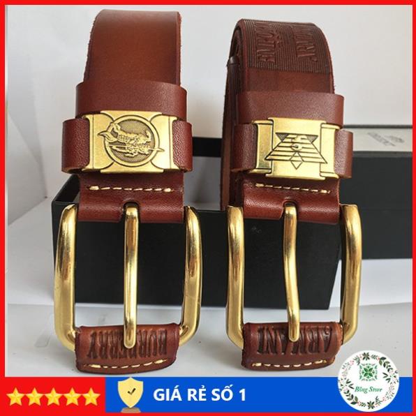 Thắt lưng nam da bò, dây lưng nam da thật, dây nịt cao cấp mặt khóa đồng đúc nguyên khối 🎁