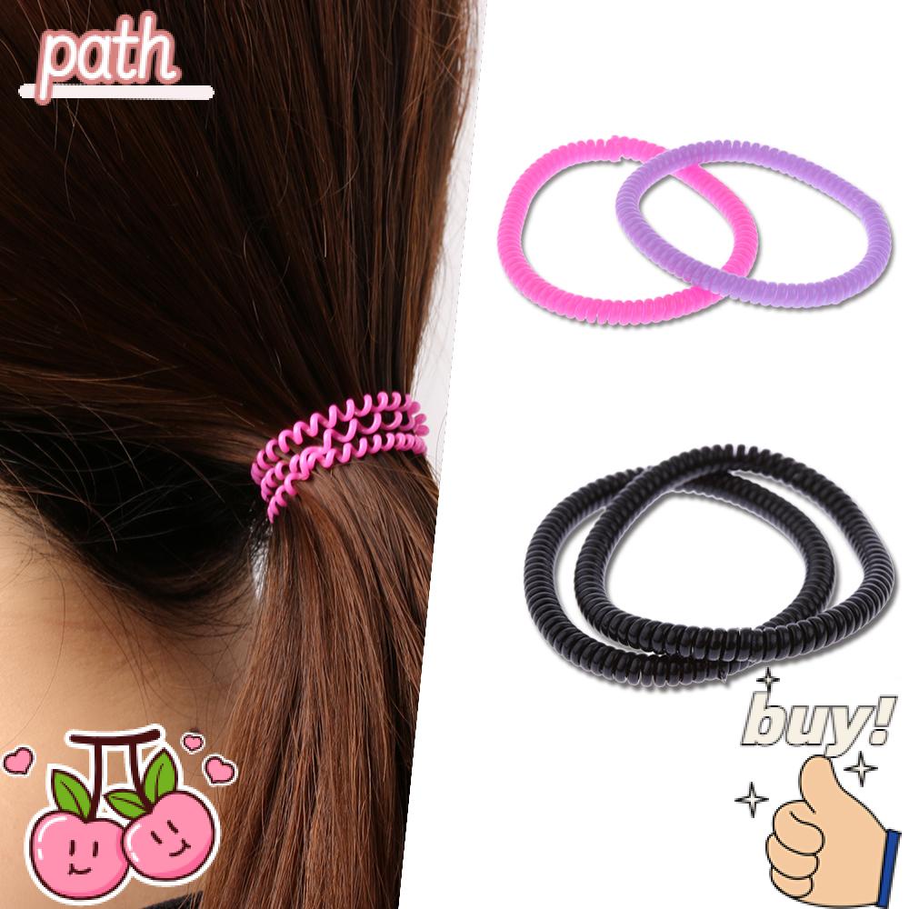 Bộ 20 Dây Cột Tóc Dạng Điện Thoại Siêu Mỏng Co Giãn Thời Trang