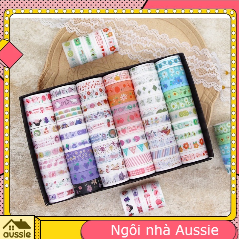 Cuộn washi tape băng dán trang trí nhật kí 1.5cmx3m