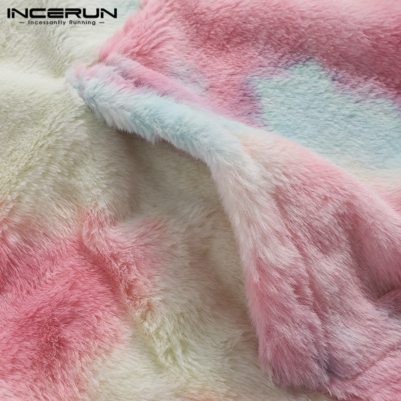 Áo hoodie INCERUN tay dài chất liệu lông nhung họa tiết nhuộm nhiều màu sắc thời trang mùa đông cho nam | BigBuy360 - bigbuy360.vn