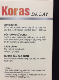 Koras Dạ Dày - thực phẩm bảo vệ Dạ Dày