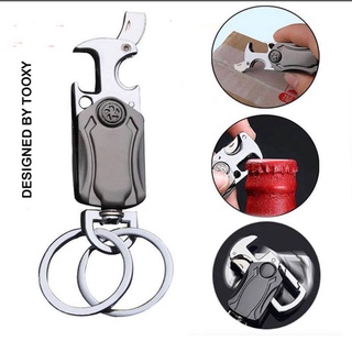 Móc khóa Spinner móc chìa khóa inox đa chức năng mở bia, cắt băng dính cao cấp hàng có sẵn