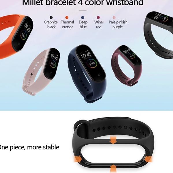 Dây Đeo Silicon Thay Thế Cho Đồng Hồ Thông Minh Xiaomi Mi Band 3 / 4 Oem