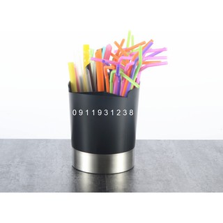 Khay để ống hút tròn mica, đáy inox - giúp quầy bar, bếp xinh xắn, thuận tiện