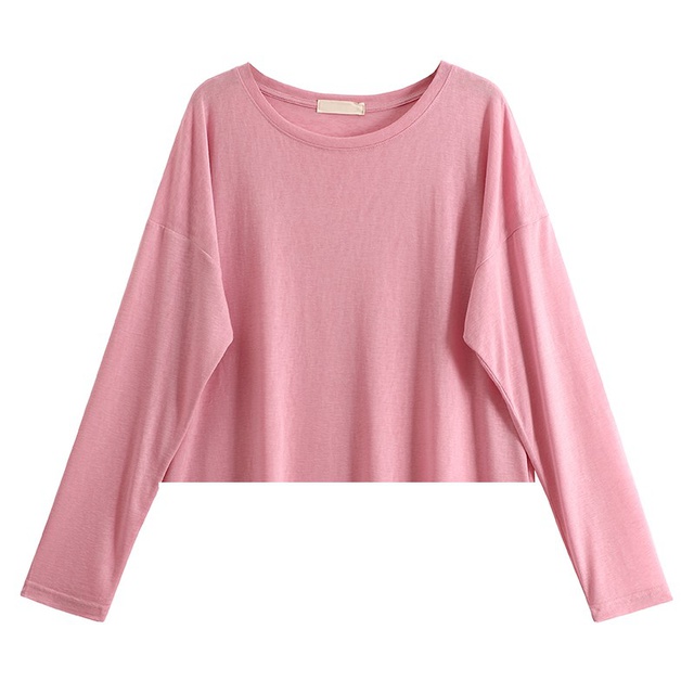 Áo croptop dài tay cổ tròn