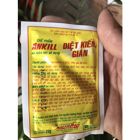 Thuốc Diệt Kiến Gián ANKILL Nhãn Hiệu An Hưng, Hiệu Qủa - Kinh Tế Gói 10g Và 20g