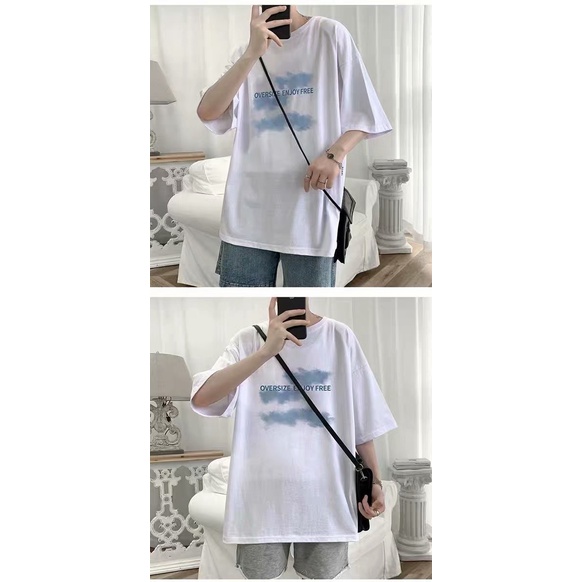 Áo thun tay ngắn in họa tiết đám mây phong cách hip hop có 3 màu tùy chọn cho size M-8Xl 150Kg