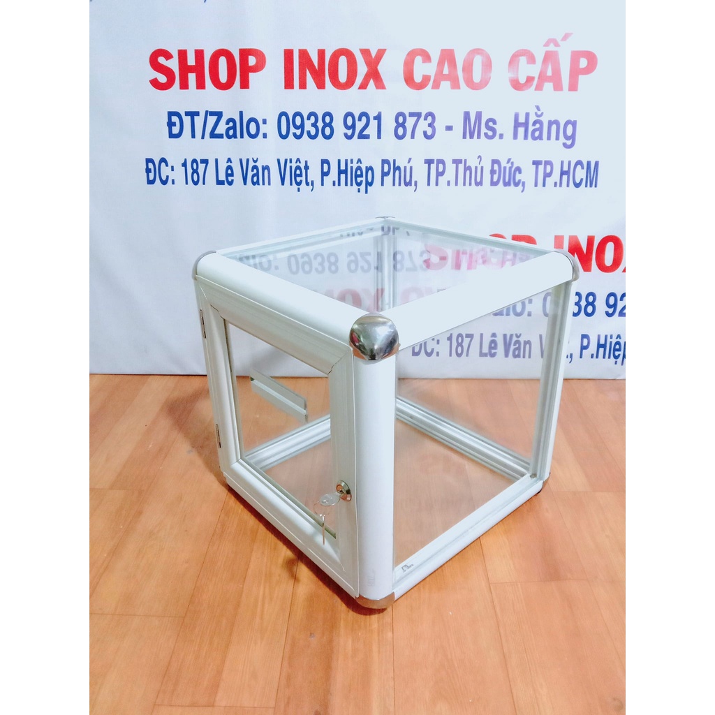 - Thùng Từ Thiện - Hòm Bỏ Phiếu - Thùng Bỏ Phiếu - Thùng Hùn Phước Nhôm Kính Cao Cấp -  Mã: THBP01-35TS - tr1 -