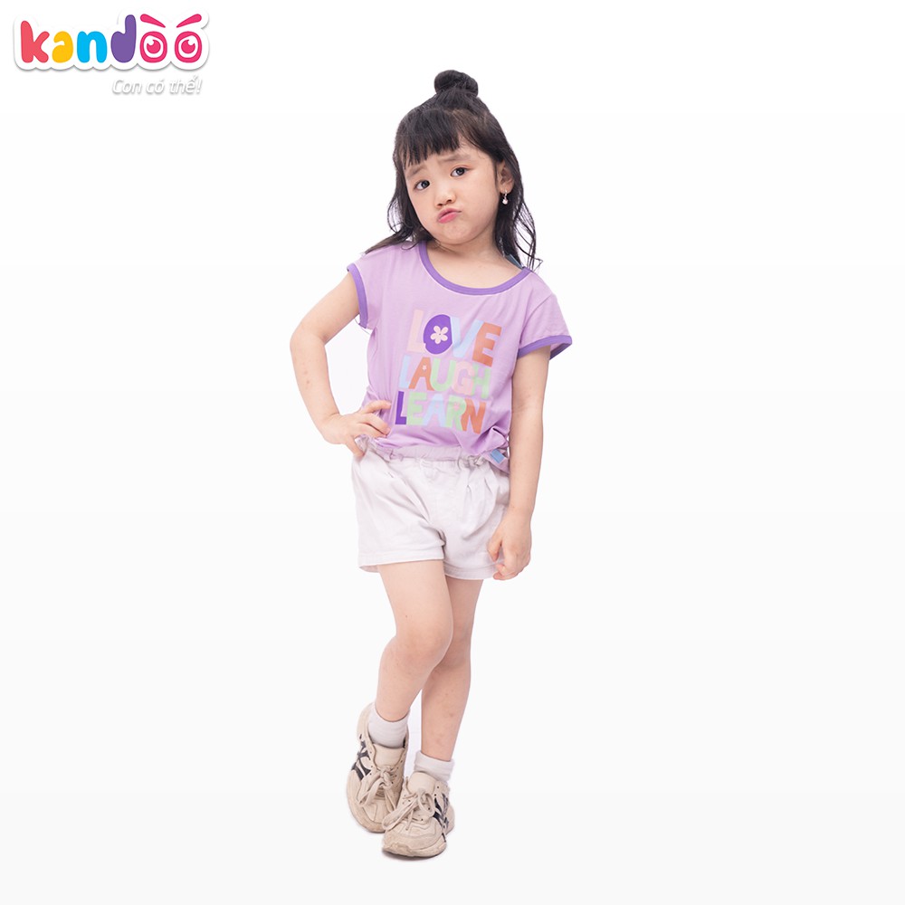 Áo T-shirt bé gái KANDOO, in hình đáng yêu thoải mái hoạt động, 100% cotton cao cấp mềm mịn, thoáng mát- DG16TS06