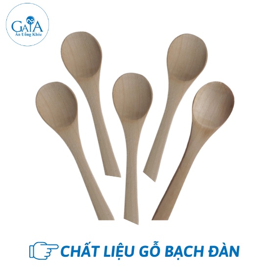 Set 5 muỗng gỗ nhỏ làm từ gỗ bạch đàn