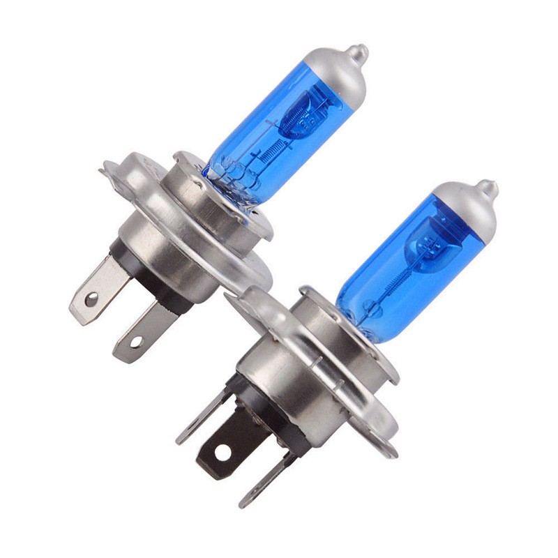 Set 2 Đèn Pha Xenon H4 / Hb2 9003 100W 6000K Ánh Sáng Trắng Dành Cho Ô Tô