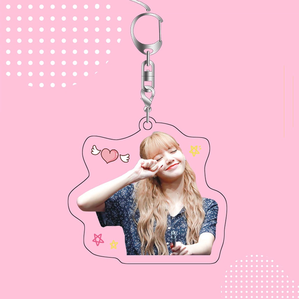 Móc Treo Chìa Khóa / Túi Hình Lisa Hai Mặt Bằng Acrylic In Hình Nhóm Nhạc Blackpink