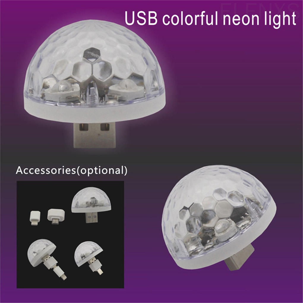 Đèn led disco mini hình quả cầu nhiều màu sắc có cổng usb tiện lợi cho điện thoại di động/ PC/ laptop