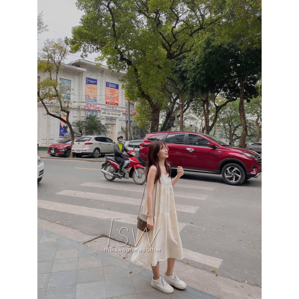 Váy hai dây babydoll form rộng xoè chất xốp, đầm 2 dây (Ảnh thật) | BigBuy360 - bigbuy360.vn