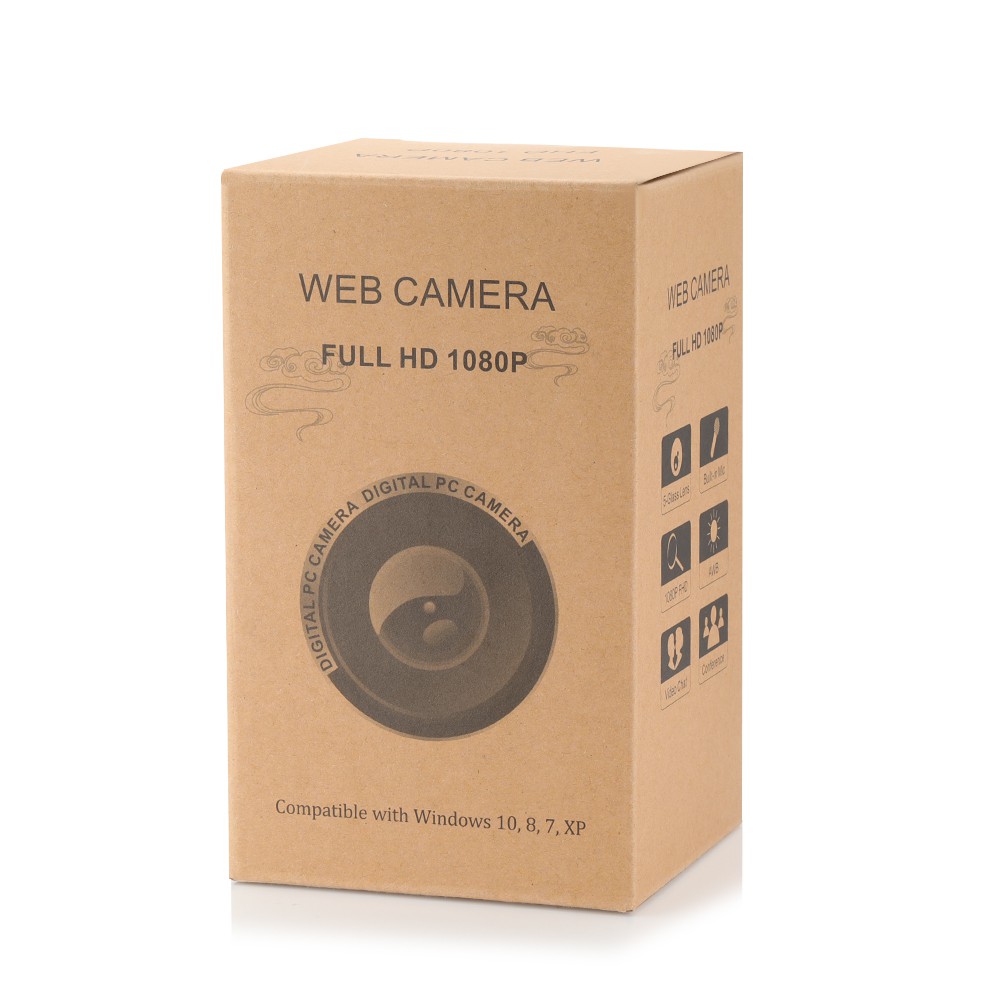 Webcam góc rộng Full HD 1080P 130 ° cho cuộc gọi video HD cho máy tính xách tay có micrô và sử dụng cổng USB | BigBuy360 - bigbuy360.vn