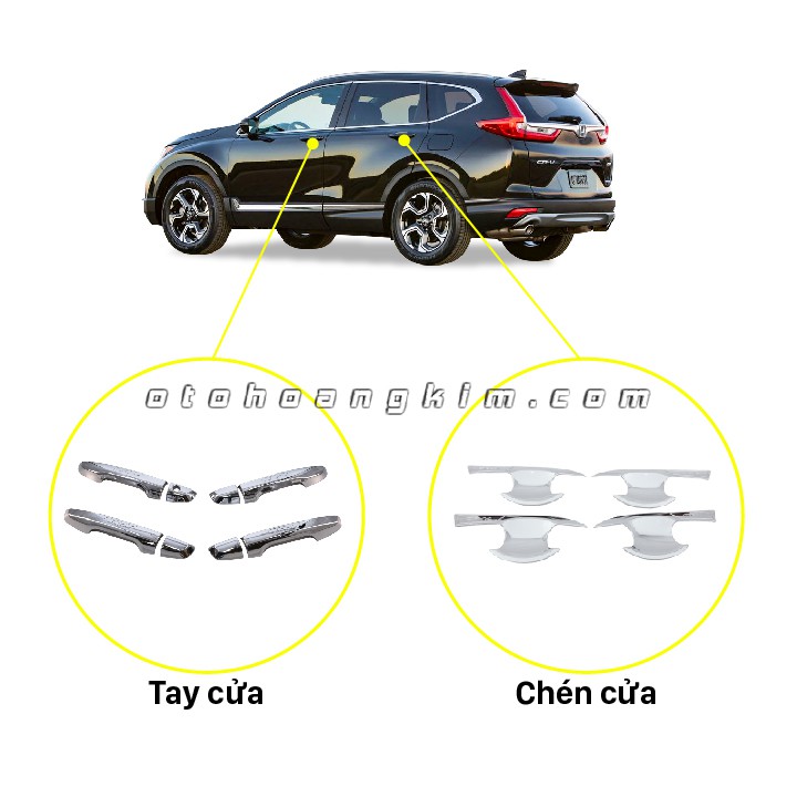 Combo phụ kiện chén cửa, tay cửa trang trí cho xe CRV [2018-2020]- CRV182002B