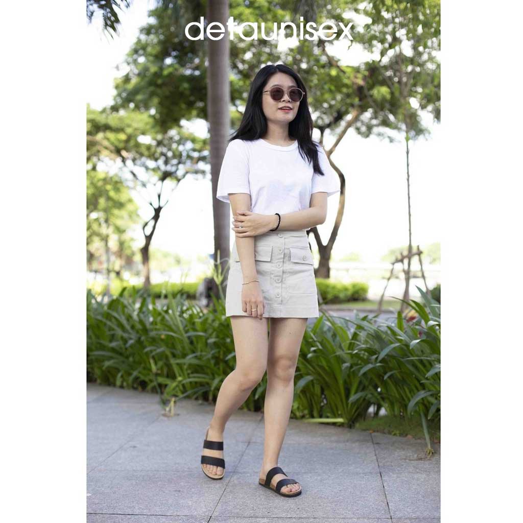 Dép đế trấu 2 quai ngang nam nữ Birken thương hiệu DETAUNISEX - DETA24