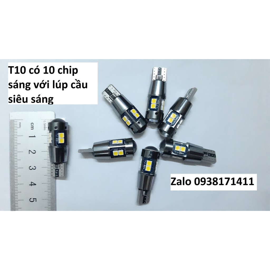 Led T10 xi nhan vàng chanh siêu sáng.