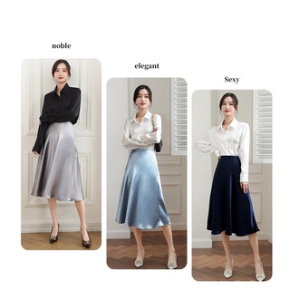 Chân váy lụa chữ A Midi cao cấp, sang trọng, mềm mịn, nhận đặt hàng theo số đo - Bee Fashion Boutique