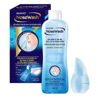 Date T4/25 Kèm Vòi Rửa- Bộ Sản Phẩm Vệ Sinh Mũi ROHTO NoseWash cho cả gia đình
