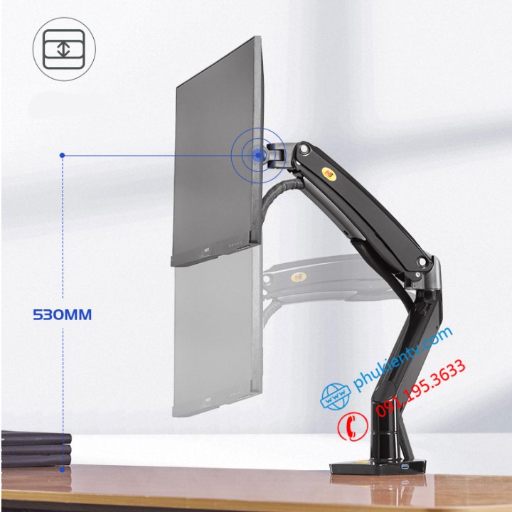 Giá treo màn hình NB F100A 22 - 35 inch - Tay treo Arm màn hình F100A Gắn bàn Chính Hãng NorthBayou